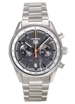 Tag Heuer Carrera Cronógrafo 43 Reloj Réplica Cuarzo Suizo Dial Gris Correa Acero 