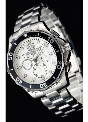 Tag Heuer Aquaracer Chronograph Reloj de Cuarzo Suizo Dial Blanco