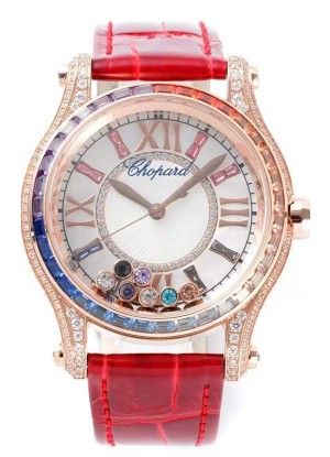 Chopard Happy Sport Reloj Réplica Suizo Automático Caja en Oro Rosado - 36MM Ancho