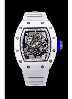 Richard Mille RM055 Caja Cerámica Reloj Réplica a espejo 1:1 Correa Blanca