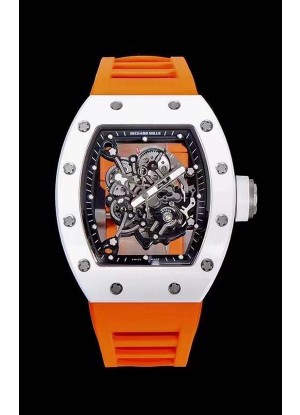 Richard Mille RM055 Caja de Cerámica Reloj Réplica a espejo 1:1 Correa Naranja