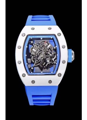 Richard Mille RM055 Caja de Cerámica Reloj Réplica a espejo 1:1 Correa Azul 
