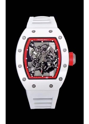 Richard Mille RM055 Caja Cerámica Reloj Réplica a espejo 1:1 Correa Blanca