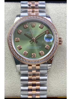 Rolex Datejust 278383 31MM Reloj Réplica Suizo en Acero 904L Dial Verde - Réplica a Espejo 1:1