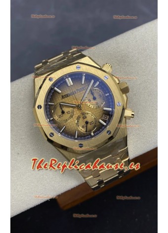 Reloj Royal Oak Chrono 26240 Superclon de oro amarillo con esfera ahumada