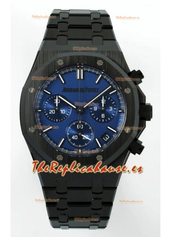 Reloj Royal Oak Chrono 26240 de cerámica negra con esfera azul, réplica de alta calidad