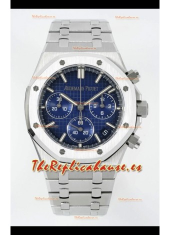 Reloj Royal Oak Chrono 26240 con esfera azul y caja de acero, superclon