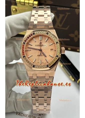 Reloj Royal Oak de 37 mm con esfera color champán y movimiento 3120, superclon