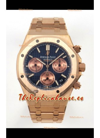 Reloj Royal Oak Chrono 26240 Superclon con esfera azul y oro rosa