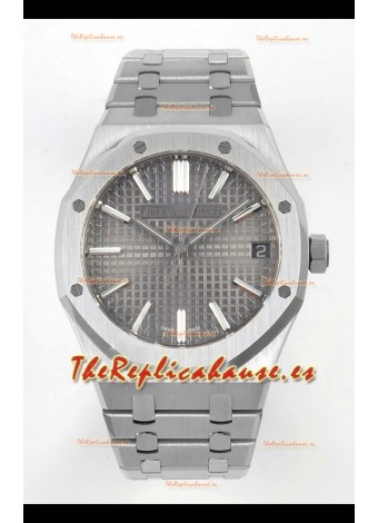 Reloj Royal Oak 15510 Superclon de 41 mm con esfera gris y correa de acero 904L
