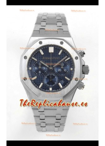 Reloj Royal Oak Chrono 26240 con esfera azul y caja de acero, superclon
