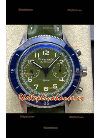 Reloj Blancpain Air Command Superclon con caja de acero y bisel azul