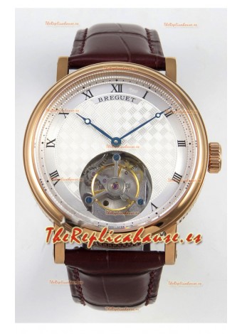 Breguet Classique Tourbillon Reloj Super Clon con Esfera Romana en Oro Rosa
