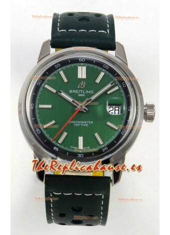 Reloj Top Time B31 Superclon de 38 mm con esfera verde y segundero rojo