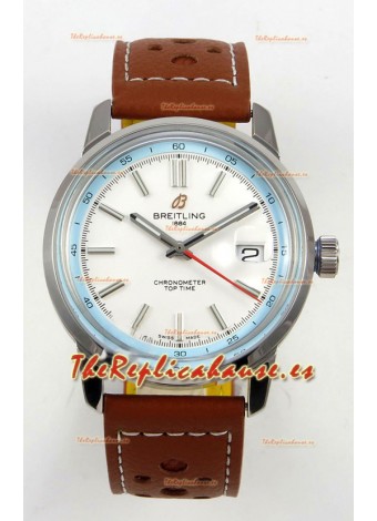 Reloj Top Time B31 Superclon de 38 mm con esfera blanca y segundero rojo