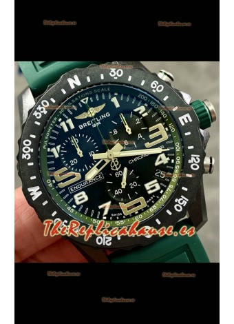 Reloj réplica Breitling Endurance PRO 44 con correa verde y movimiento de cuarzo suizo