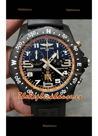 Reloj réplica Breitling Endurance PRO 44 con correa negra y movimiento de cuarzo suizo