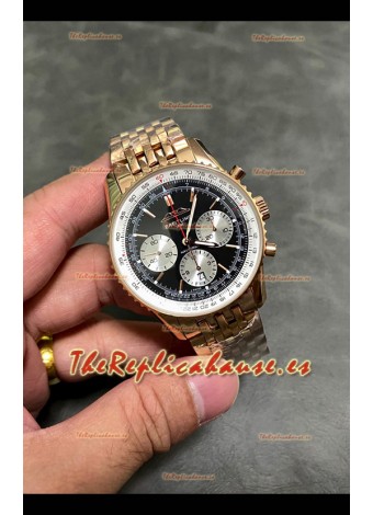 Reloj Breitling Navitimer B01 de 43 mm, oro rosa, esfera negra, superclon