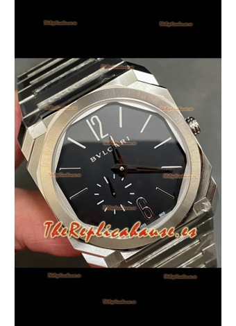 Reloj Octo Finissmo Superclon de 7 mm de grosor con esfera negra