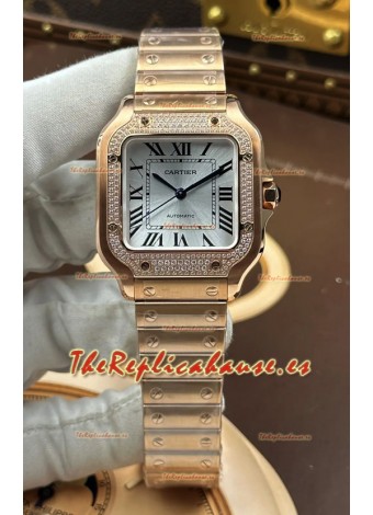 Reloj Santos De Cartier de 35 mm, edición Superclon de oro rosa