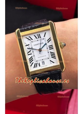Reloj Cartier Tank Solo Suizo Automatico de 31 mm, oro amarillo, superclon