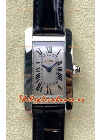 Reloj réplica suizo Cartier Tank Americaine de cuarzo suizo con caja de acero de 19 mm