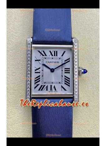 Reloj Cartier Tank Louis de 25 mm con movimiento de cuarzo suizo y correa azul