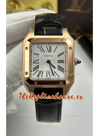 Reloj Cartier Santos Dumont de 27 mm, réplica súper original, con caja de oro rosa