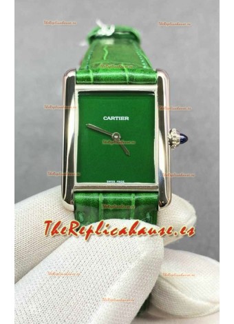 Reloj Cartier Tank Louis de 25 mm con esfera verde y cuarzo suizo