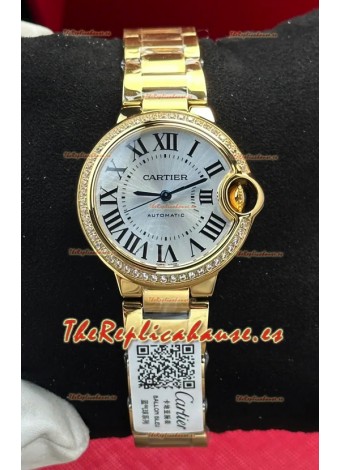 Reloj Ballon De Cartier automático de oro amarillo de 33 mm, superclon