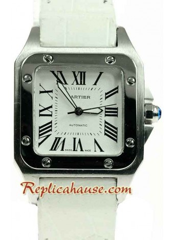 Cartier Santos 100 Suizo Reloj Tamaño Medio