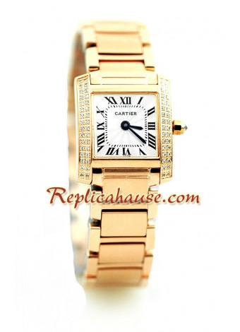 Cartier Tank Francaise Suizo - - Dama - tamaño Oro Rosa