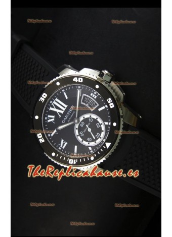 Calibre De Cartier Reloj con Caja de Acero 42MM Dial Negro -  Reloj Réplica Espejo 1:1