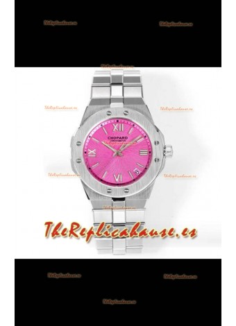 Reloj réplica Chopard Alpine Eagle de acero inoxidable con esfera rosa, superclon