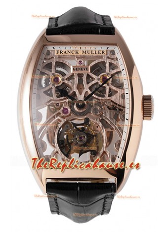 Reloj Franck Muller Fast Tourbillon Oro Rosa Correa Negra Superclon