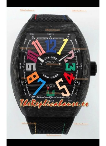 Reloj Franck Muller Superclon Vanguard V45 Racing Carbon con correa de nailon