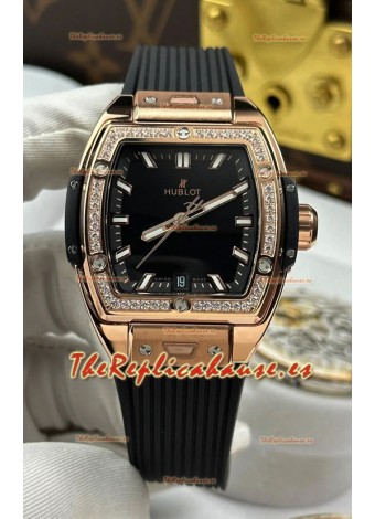 Reloj Hublot Spirit of Big Bang de oro rosa con esfera negra de 39 mm, superclon
