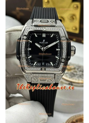 Reloj Hublot Spirit of Big Bang con caja de acero y esfera negra de 39 mm, superclon