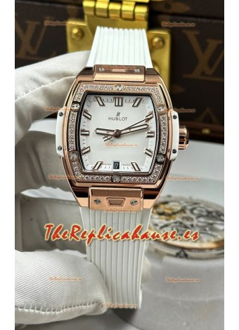 Reloj Hublot Spirit of Big Bang de oro rosa con esfera blanca de 39 mm, superclon