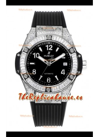 Reloj Hublot Big Bang One Click con caja engastada de moissanita y esfera negra