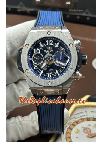 Reloj Hublot Big Bang Unico Blue con caja de acero inoxidable, réplica perfecta