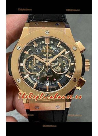 Reloj Hublot Classic Fusion Chronograph Esqueleto Superclon de Oro Rosa