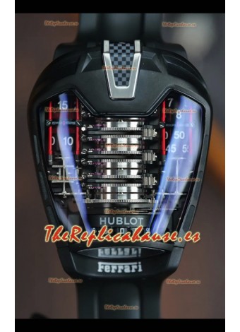 Reloj Hublot MP-05 La Ferrari con caja de titanio y revestimiento DLC negro, modelo Hyper Clone