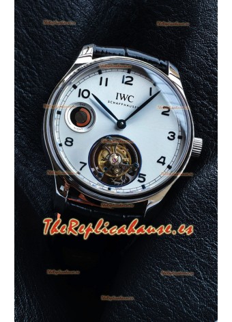 Reloj IWC Portuguese Tourbillon con caja y esfera de acero, réplica exacta de un superclon