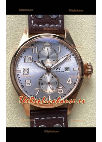 Reloj réplica IWC PILOT'S Monopusher con esfera de acero y oro rosa