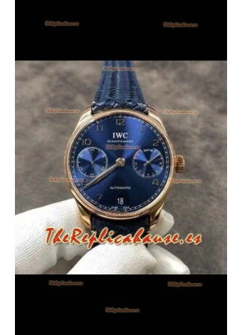Reloj IWC Portugieser Superclon con esfera azul y oro rosa