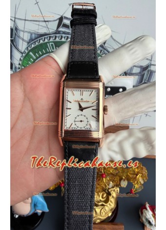 Reloj Jaeger-LeCoultre Reverso Tribute Duoface con esfera blanca y negra, superclon
