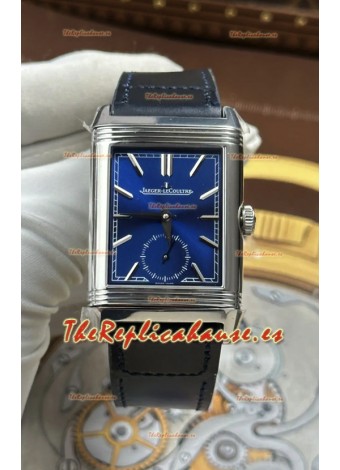 Reloj Jaeger LeCoultre Reverso Tribute Duoface con esfera azul/acero, superclon