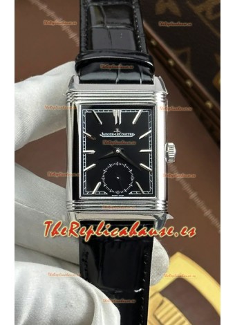 Reloj Jaeger LeCoultre Reverso Tribute Duoface con esfera negra/acero, superclon