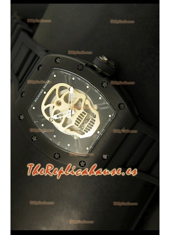 Richard Mille RM052 Skull Tourbillon Reloj Réplica Suiza Caja con recubrimiento PVD